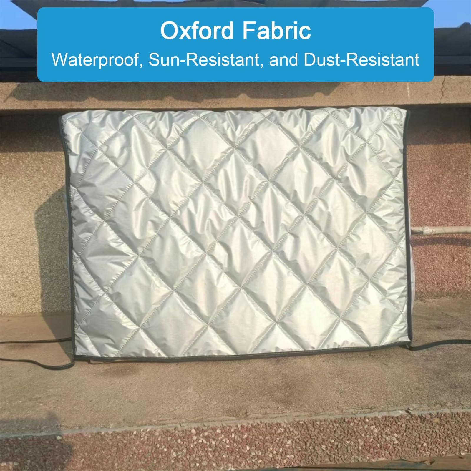 Funda para aire acondicionado exterior, protección impermeable de 5 lados, resistente a los rayos UV, duradera, se adapta a 92 x 35 x 70 cm, resistente a la intemperie