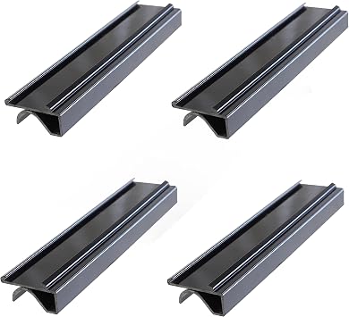 TrueCraftware- 6" Black Plastic Snap-Under Shelf Label Set of 4- Wire Shelf/Rack Label Holders Wire Shelf Label Holder Rack Label Holder Compatible with Metro Shelves