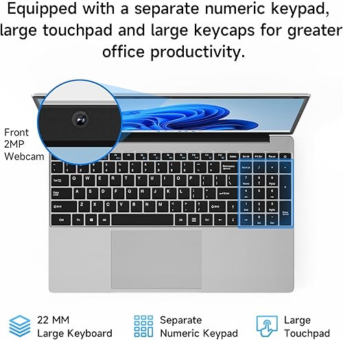 Miniatura 6 de Laptop Jumper, 12 GB RAM 640 GB ROM, Office 365-1 año Procesador 5205U, Computadora de 15.6 pulgadas, Pantalla FHD IPS, Batería de 38Wh, 2 altavoces