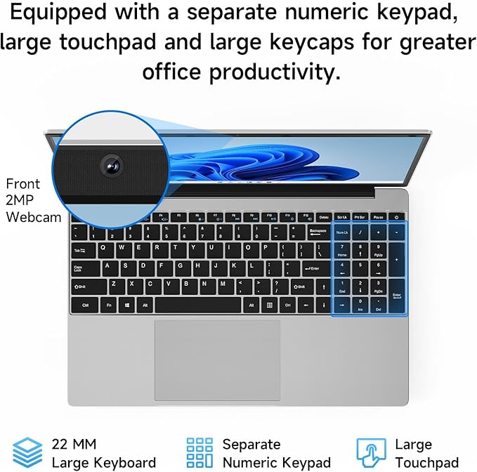 Laptop 15.6 pulgadas, Intel Celeron 5205U, 4GB RAM, 128GB SSD, Windows 11 miniatura 7