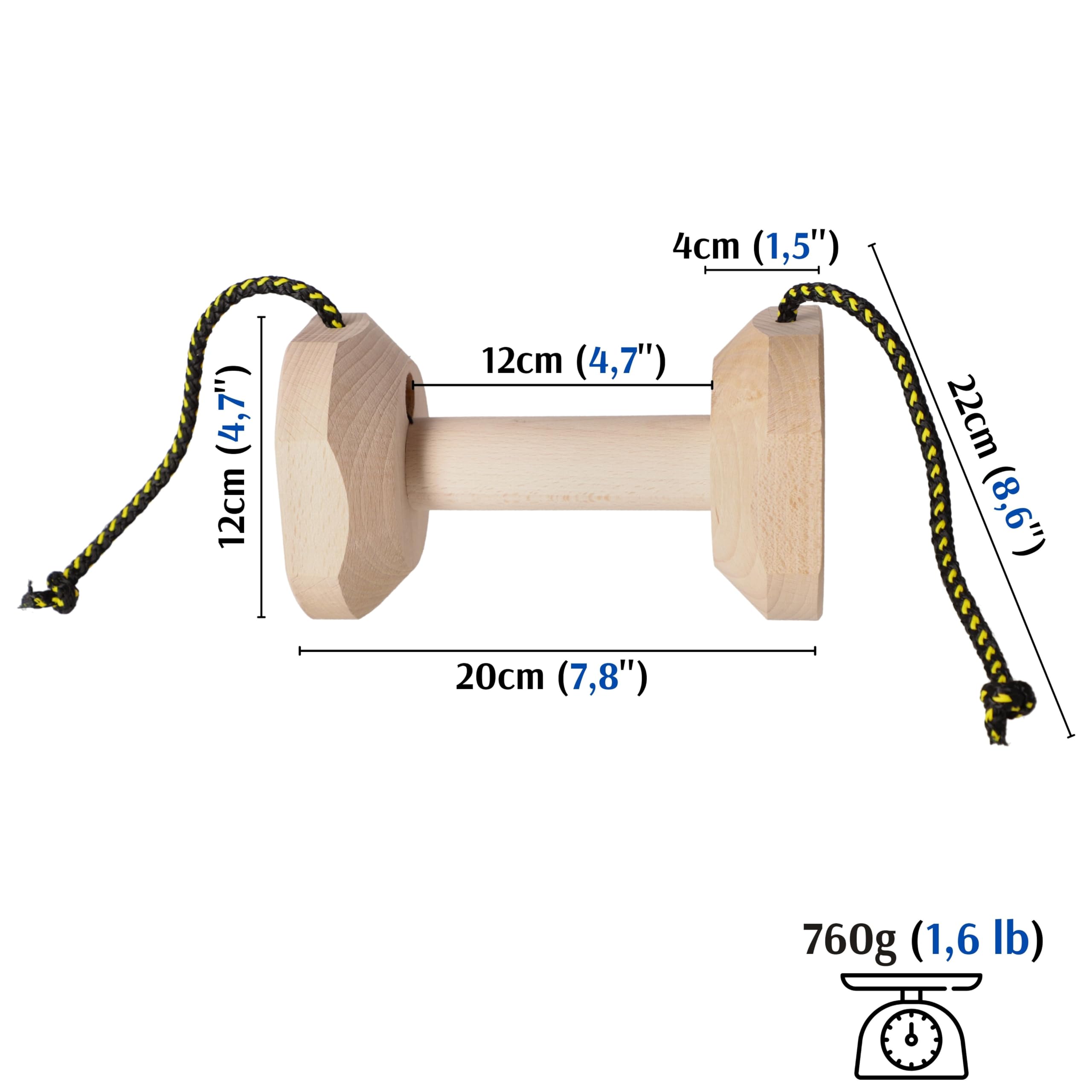 DINGO GEAR - Soporte de Madera para Entrenamiento con Cuerda, 650 g
