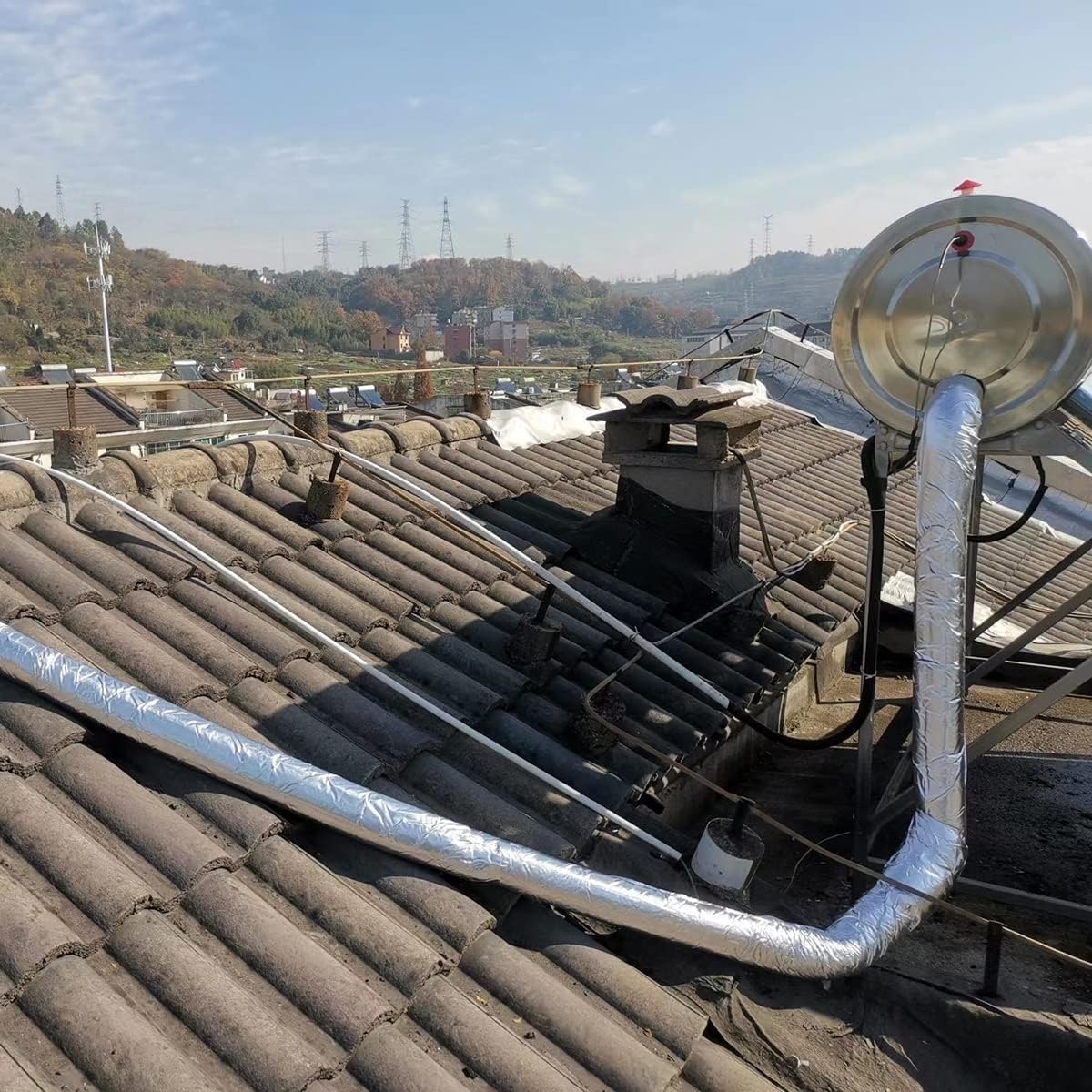 Piankowa izolacja rur, piankowa izolacja rur, Izolacja rur Rura piankowa Samoprzylepna, zamrażająca rura piankowa z folii aluminiowej o grubości 20 30 mm, średnica wewnętrzna 22 mm 34 mm 48 mm 89 mm 1