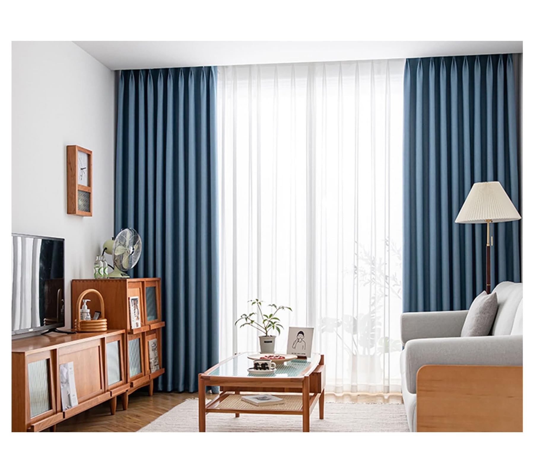 Rideaux salon opaques aspect lin pour une ambiance cocooning et tamisée à la maison