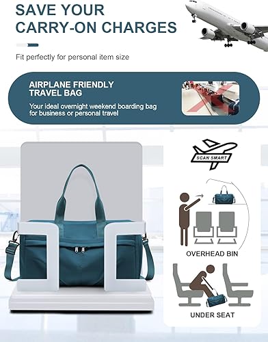 Miniatura 6 de Bolsa de gimnasio para mujeres y hombres con compartimento para zapatos, bolsa de lona deportiva, impermeable, para viajes, fin de semana, bolsa de