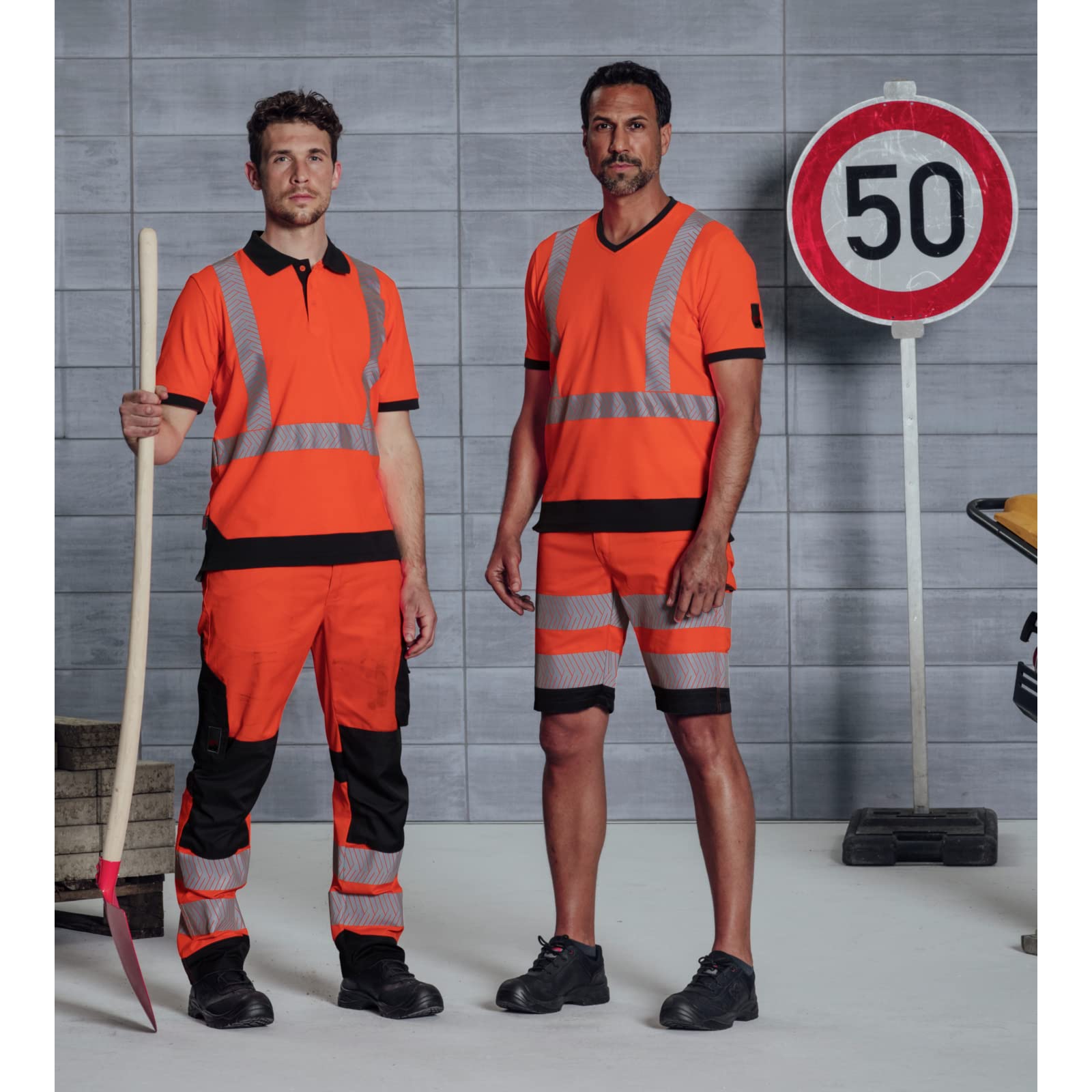 WÜRTH MODYF Shorts Fluo EN 20471 - professionelle Arbeitshose für Herren - Warnschutzhose mit Reißverschluss - in den Größen 40-66 in Gelb und weiteren Farben