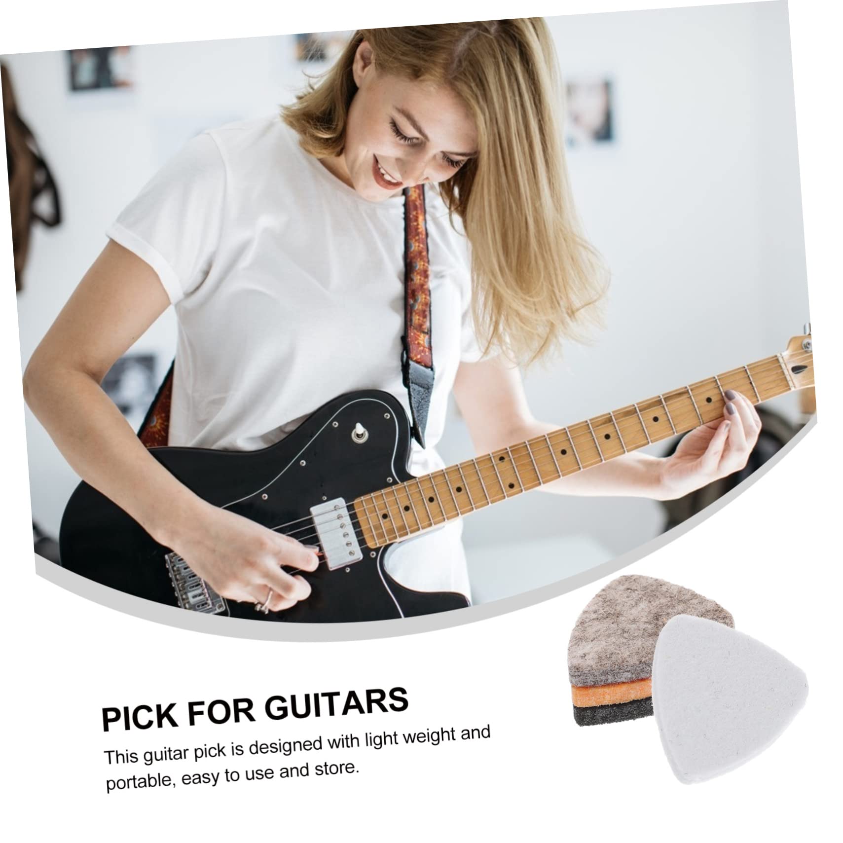 VICASKY 80piezas Púas De Ukelele Multicolores De Fieltro Para Guitarra Púas Pulgar Para Guitarristas Accesorios Musicales Prácticos y Ligeros Para Músicos