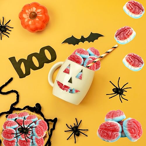 Miniatura 7 de Fruidles Caramelos de cerebro de gomitas de Halloween, rellenos de bolsas de fiesta de truco o trato, recuerdo de fiesta (media libra)
