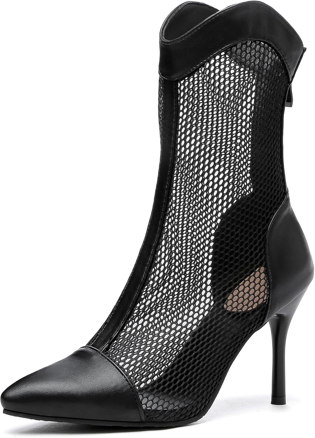 Gicoiz Ladies Pointed Toe Mid Calf Summer Boots