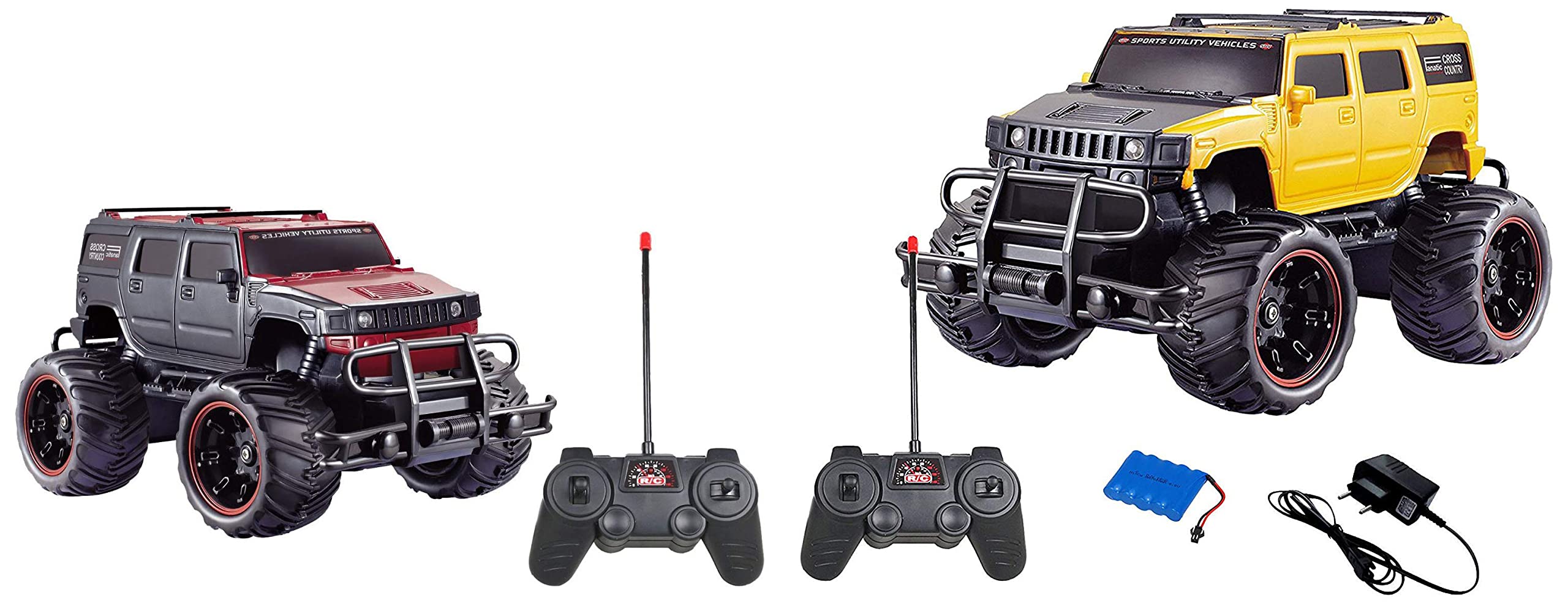 Popsugar Rubber Monster Truck with Remote Control, Pack of 1, Black & TPR Rubber RC Car, Yellow, 3 Years