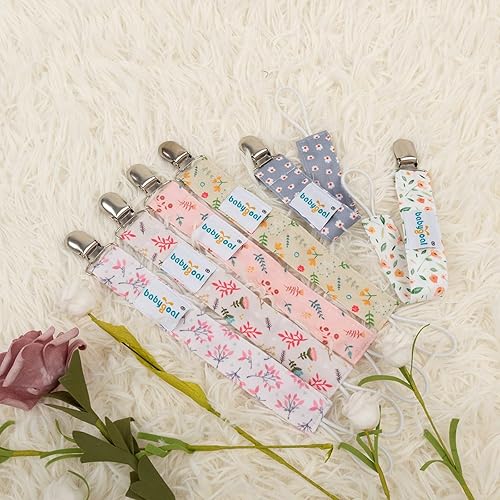Miniatura 2 de Babygoal 6MP21 Juego de 6 prendedores para chupón para niños y niñas, se adaptan a la mayoría de los estilos de chupones y juguetes de dentición