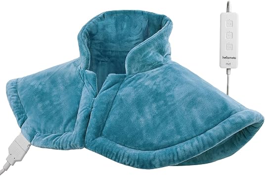 Weighted Heating Pad for Neck and Shoulders Pain Relief, 2lb Electric Heating Pad with Auto- Off - 20 x 25, Blue