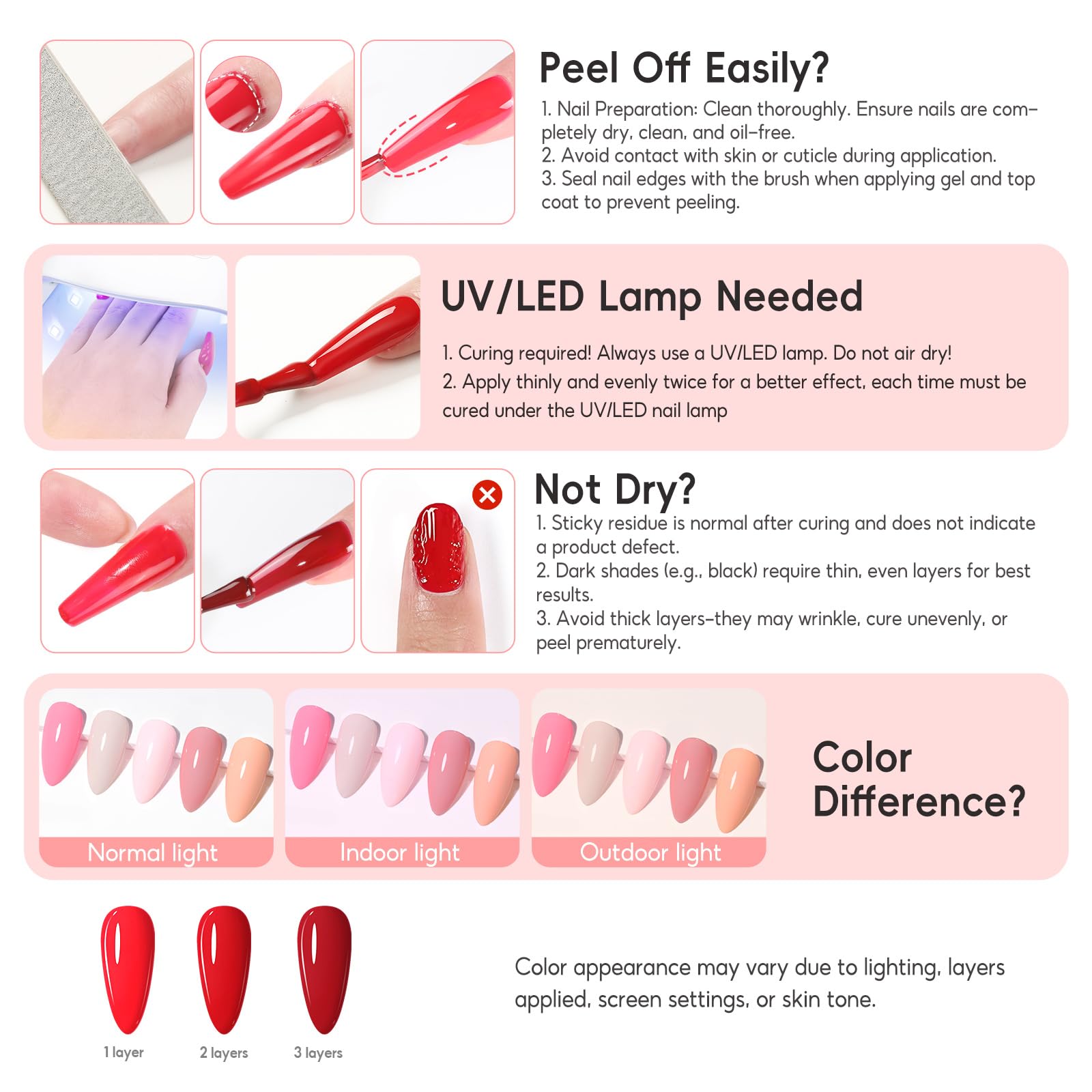 COSCELIA 40Pcs Vernis Semi Permanent, 35 Couleurs Vernis Gel UV Semi Permanent avec Base Coat Top Coat Mat Brillant Pailleté, Rouge Blanc Rose UV/LED Vernis à Ongles pour DIY Kit Manucure