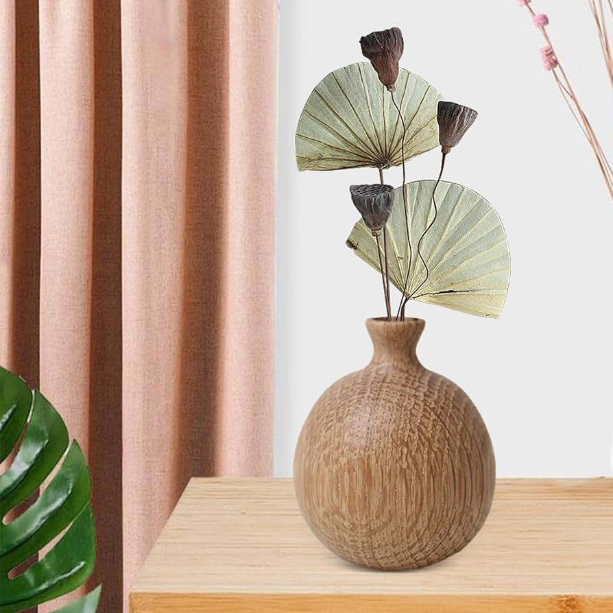 Amazon.co.jp: ミニ木製花瓶,ナチュラルテーブルフラワーベース