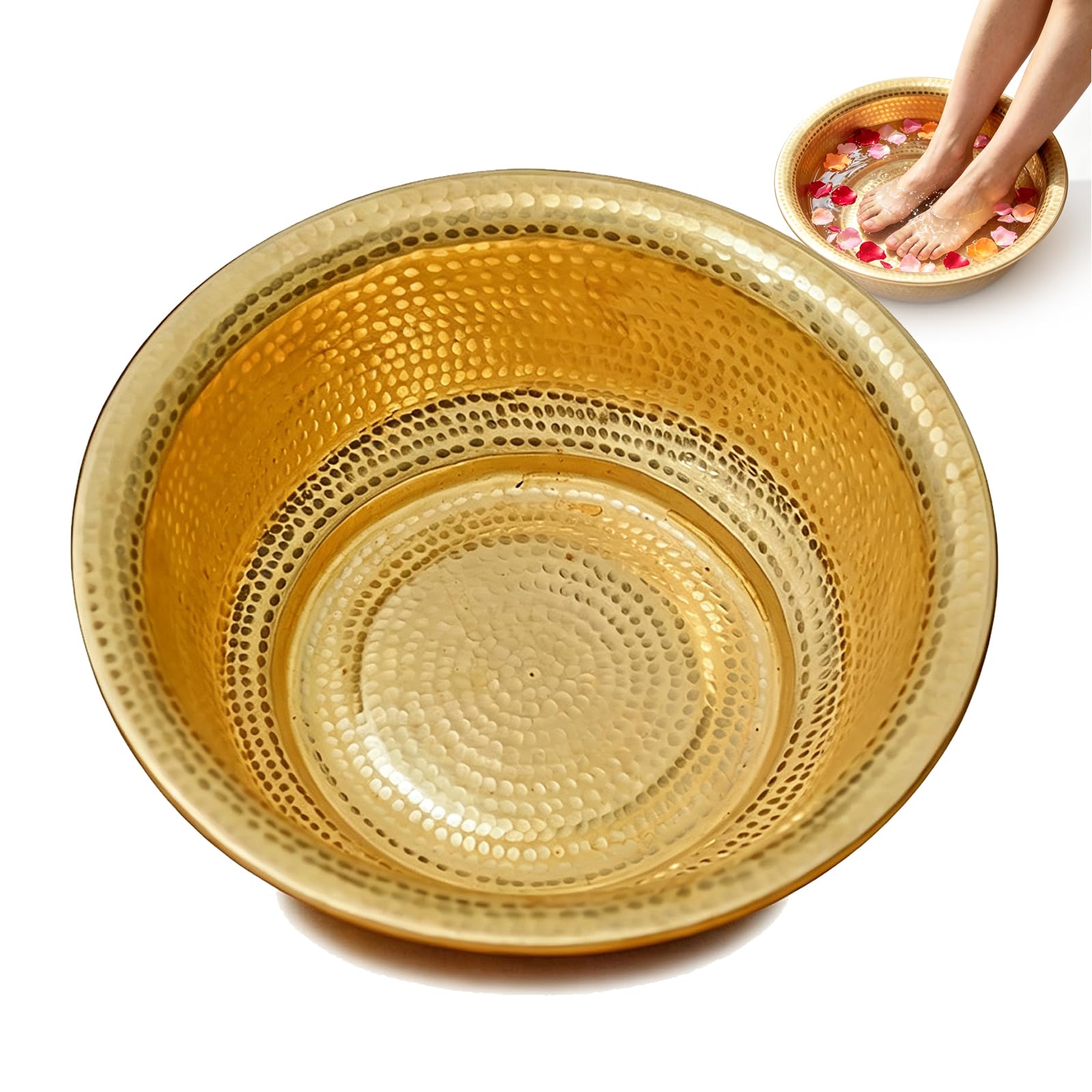 COYEUX Vasche in Rame Puro Martellate A Mano, Vasche per Pedicure in Rame, Vasche per Pediluvio, Disponibili in Diverse Dimensioni, per Lavarsi Il Viso O per Il Pediluvio, Ideali per 7L