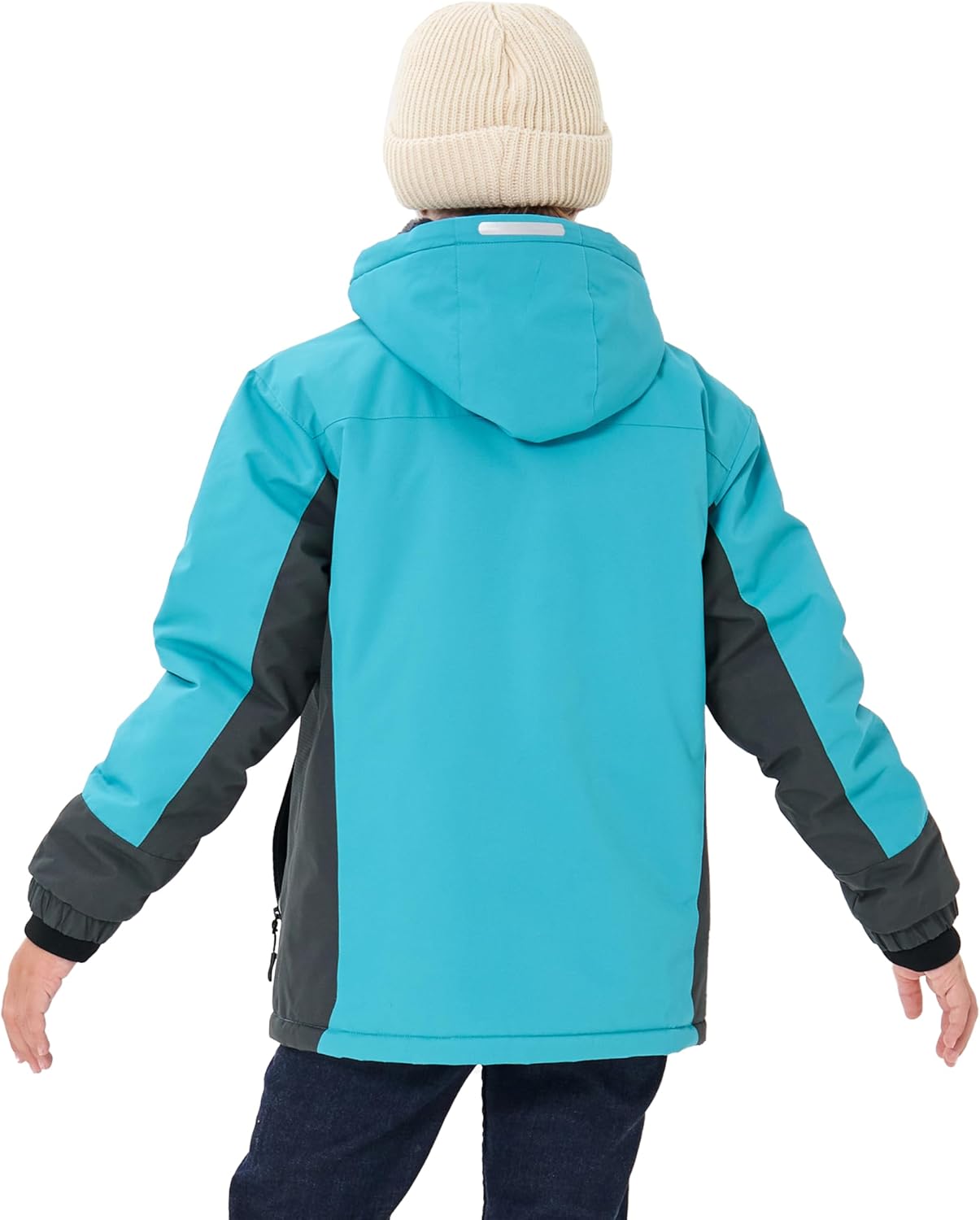 MoFiz Girls Ski Jacket Waterproof Fleece Lined Snowboard Jacket Warm Winter Snow Coats with Removable Hood - Image 3