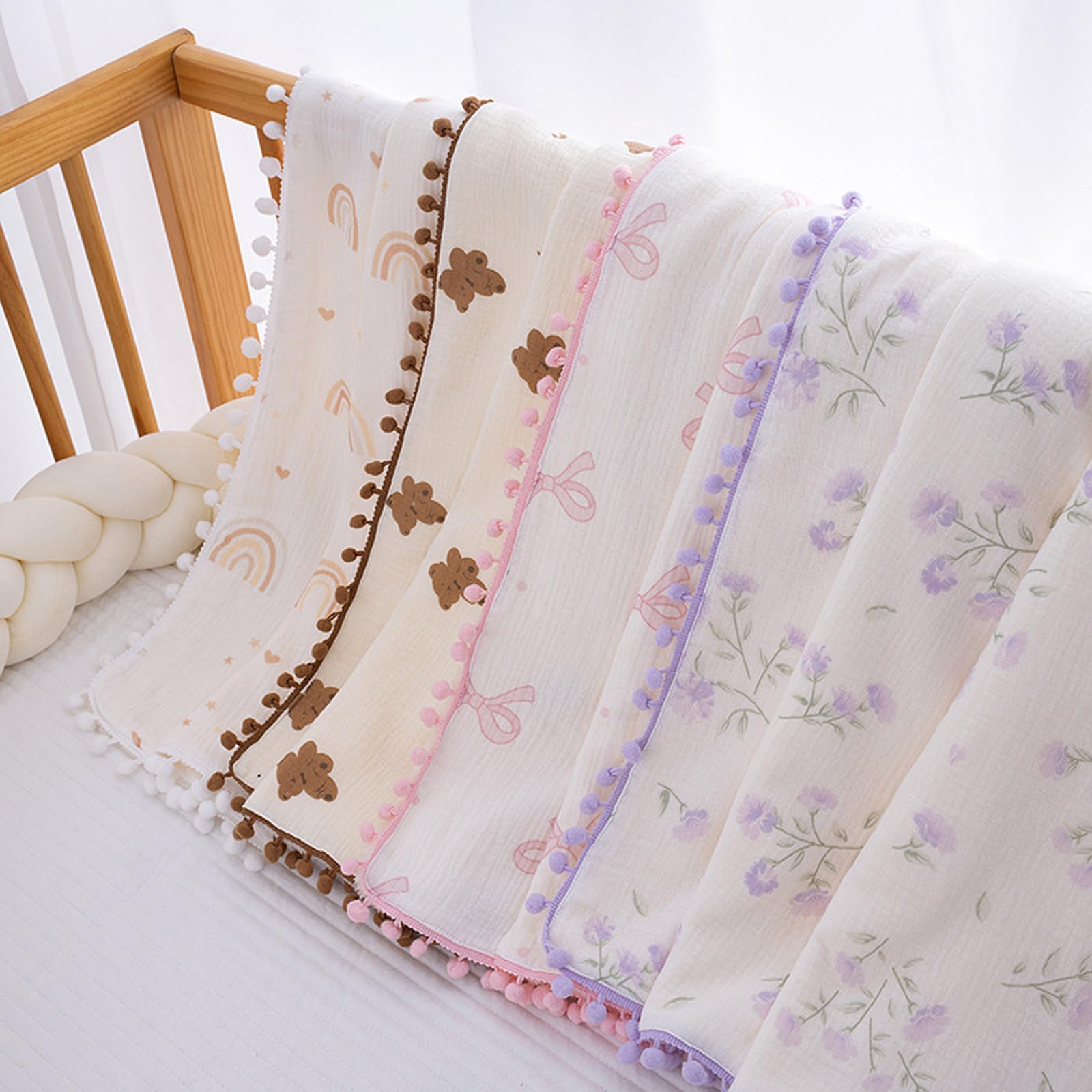 Traspirante Avvolgere Infantile Ricezione Coperta Bambino Trapunta Passeggini Infantili per Bambino Neonati Swaddles Wrap Leggero