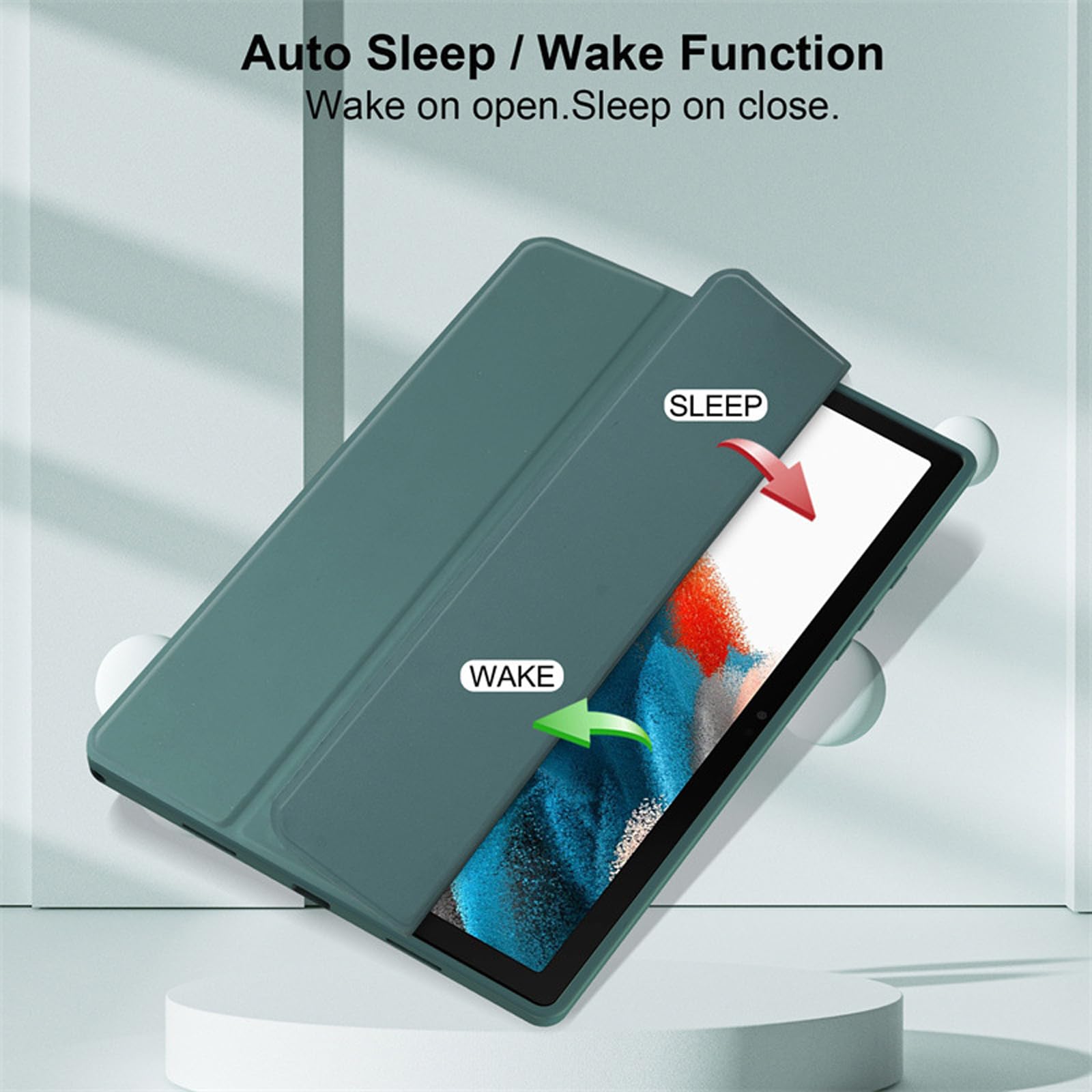Etui z klawiaturą do Samsung Galaxy Tab S6 Lite 10,4 cala 2024/2022/2020, miękkie, elastyczne etui z klapką Automatyczne wybudzanie i uśpienie – etui składane na trzy części