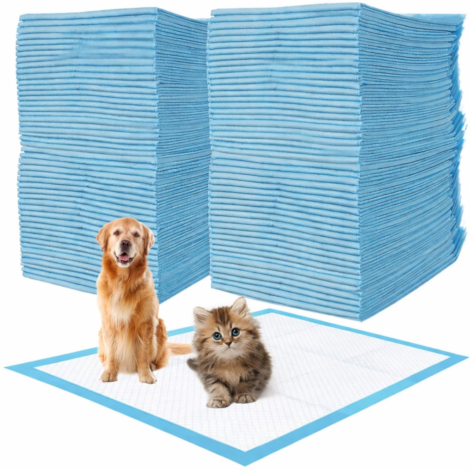 Valle Verde 200 Stück Trainingsunterlagen für Hunde Welpen 60 x 60 cm Einweg-Hundepads Hygieneunterlagen für Haustiere Katzen Trainingspads - 5-lagig, Auslaufsicher & Saugfähig
