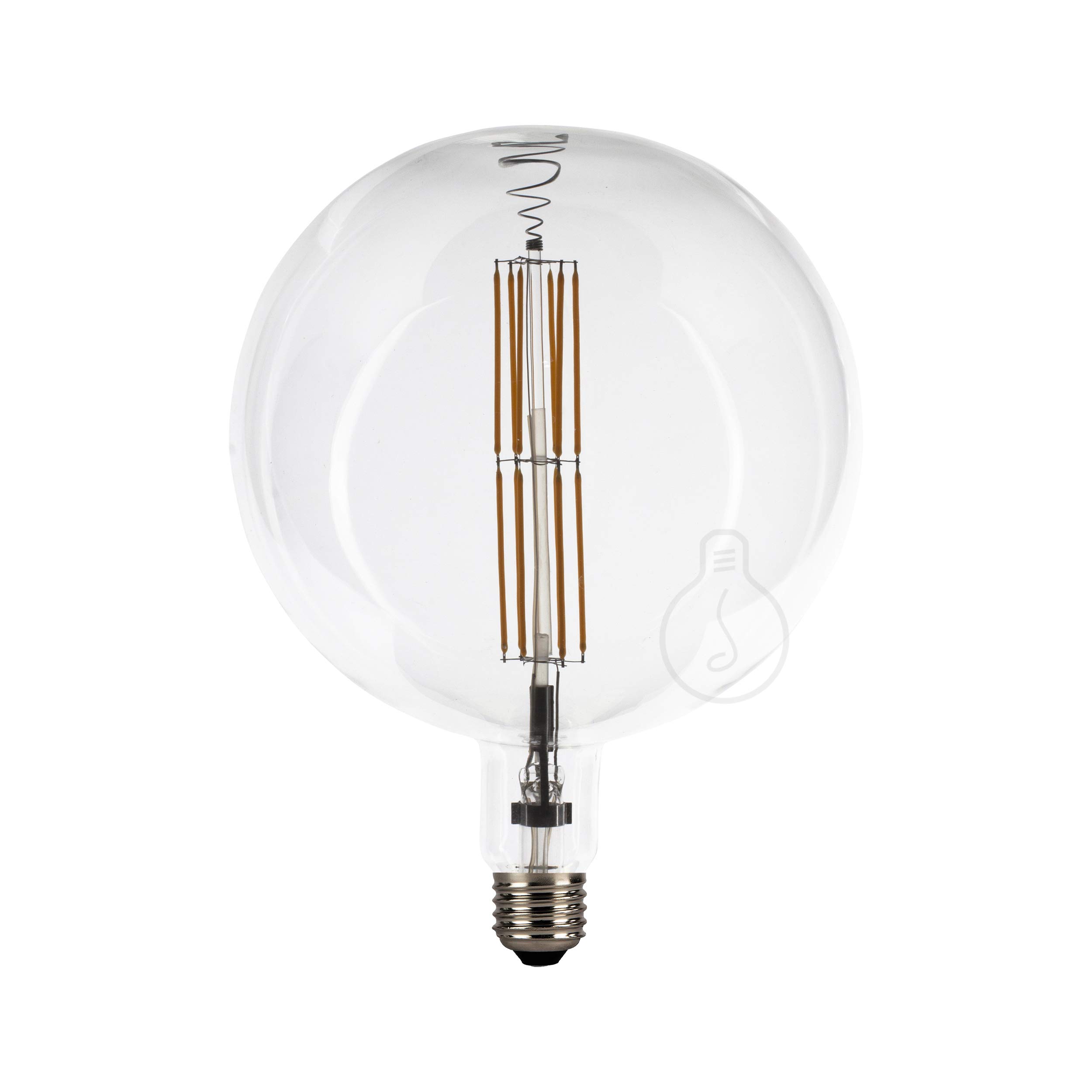 AMARCORDS - Glühbirne Led dimmbar, GERADE Filament, 2700K warmes Licht, sauberes Glas Globus-Typ, E27, 12W
