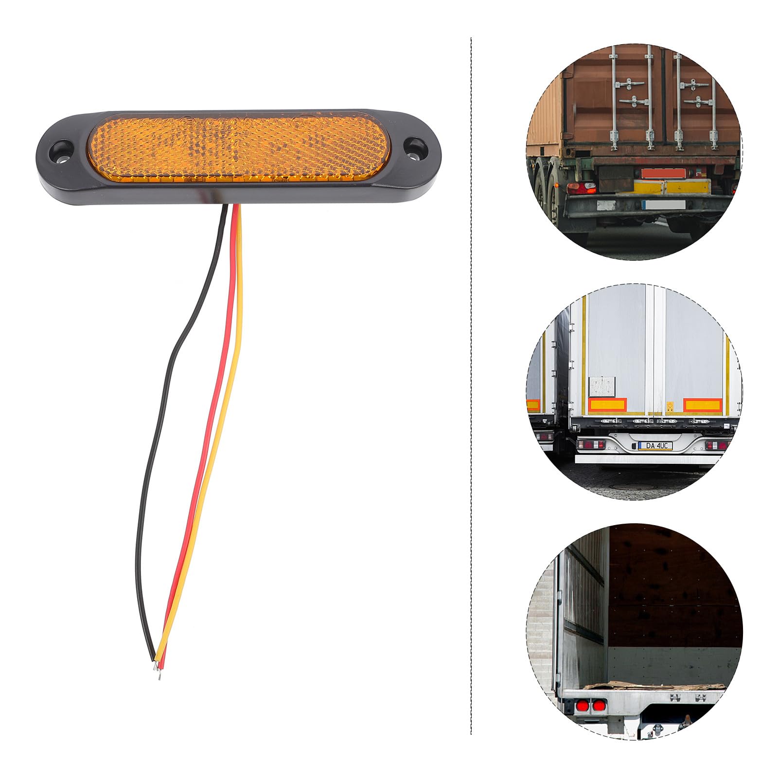 4 Luces Laterales LED para Camión y Remolque 27 LED 12v-30v Luz de Freno y Señalización Amarilla para Emergencia y Seguridad Vial
