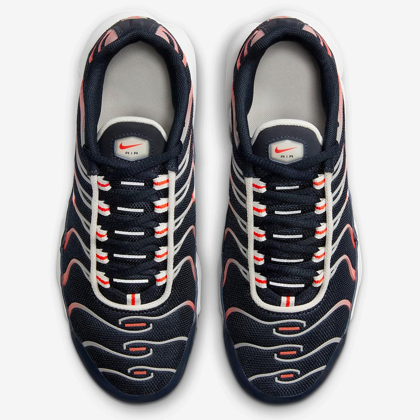 Nike Air Max Plus Big Kids' Shoes (CD0609-408, Dark Obsidian/Bright Crimson/Light Smoke Grey/Phantom) Size 4