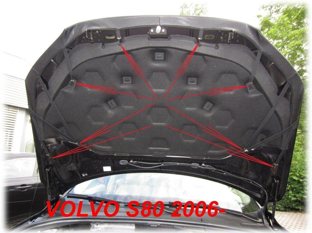 AB-00669 Carbon Fiber Look Hood Bra Compatible with Volvo S80 2006-2016 Front End Nose Mask Bonnet Bra