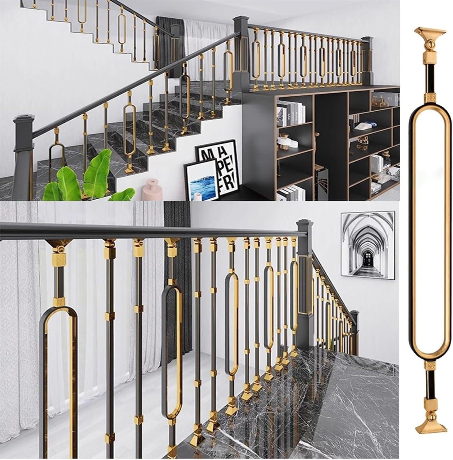 Garde-Corps carré intérieur moderne pour sécuriser un escalier ou une mezzanine