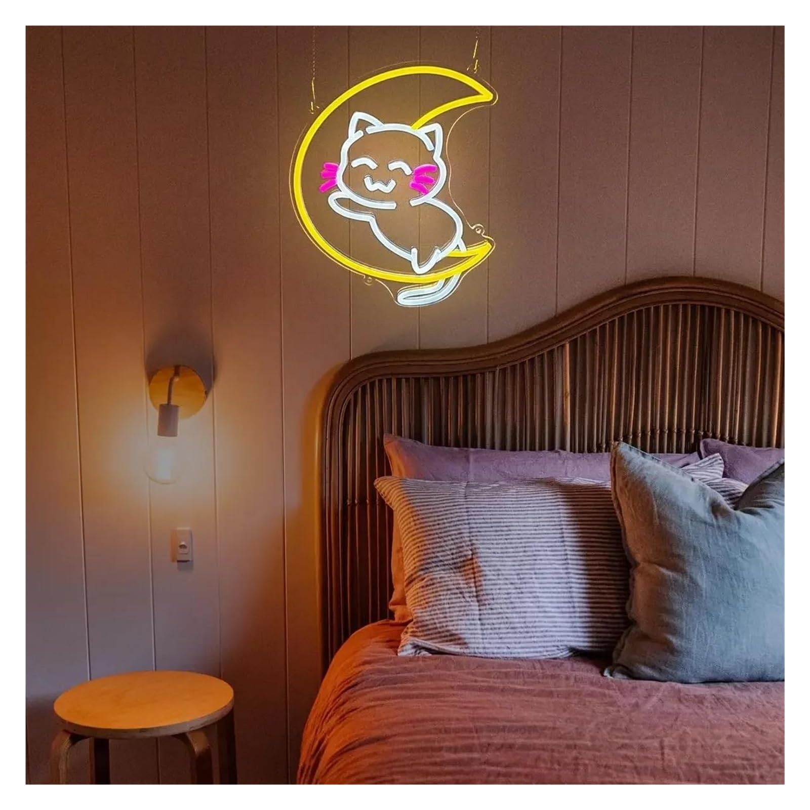 néon signe Enseigne Au Néon En Forme De Chat, Alimentée Par USB, Pour Salle De Bain, Chambre À Coucher, Bar, Salon 33.5x28.4cm