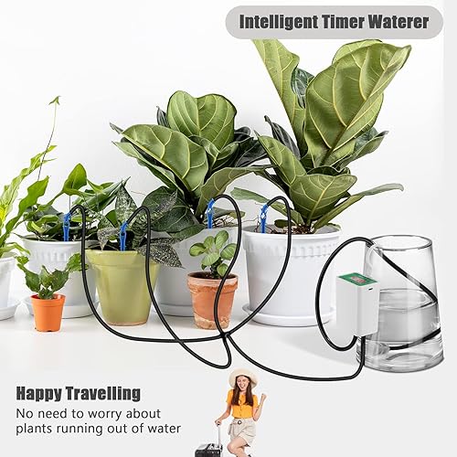 Miniatura 7 de Sistema de riego automático para plantas en maceta, kit de riego por goteo con temporizador, dispositivos de riego automático de plantas, pantalla