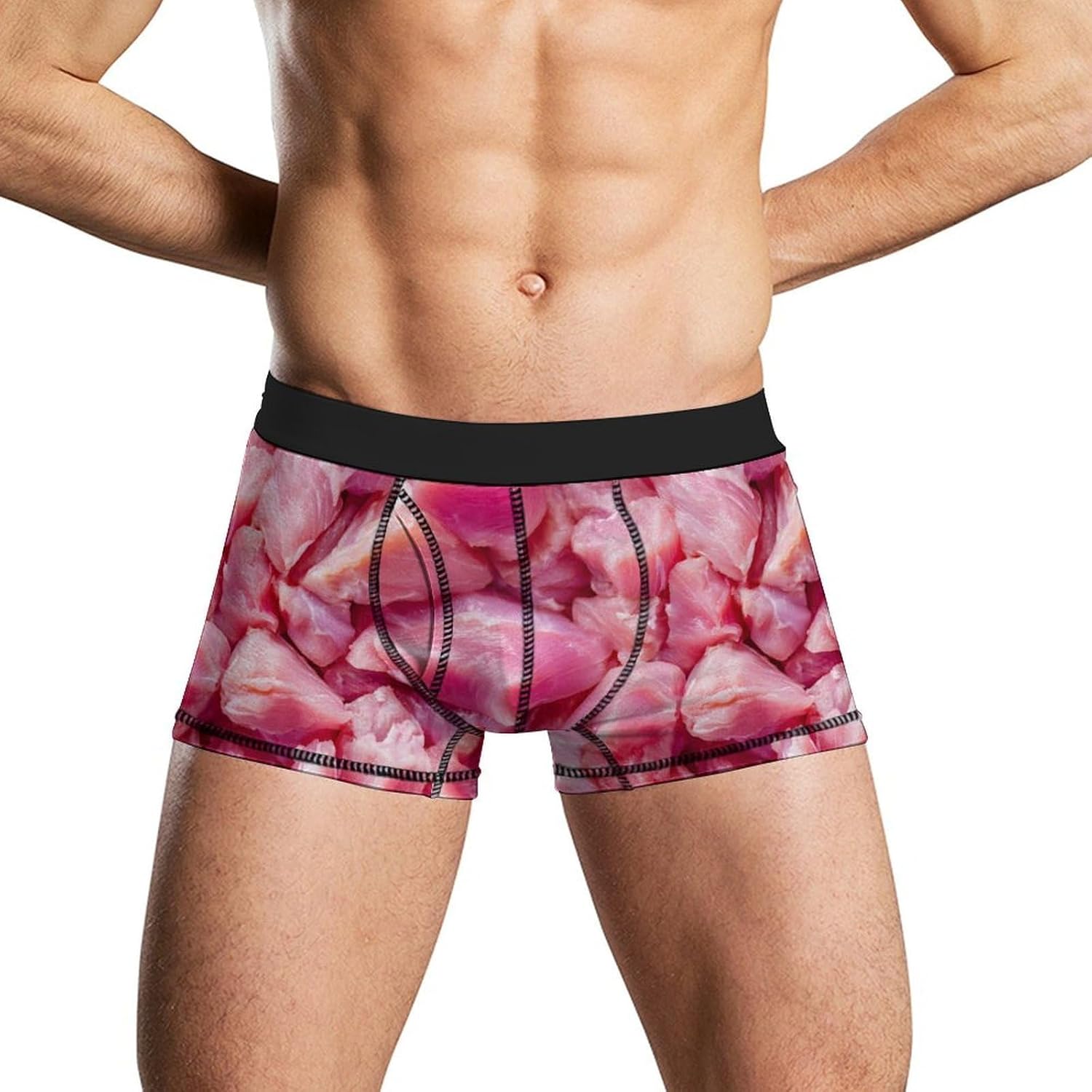 Chicken Meat Novelty Men's Boxer Briefs Soft Breathable Underpants Trunks Stretch Underwear