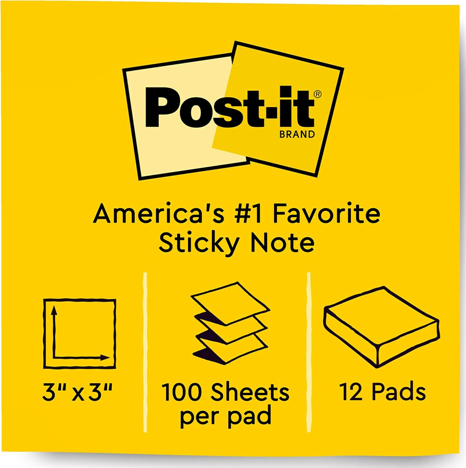 Post-it Pop-up Notes, 3x3 in, 12 Pads, America's #1 Favorite Sticky Notes, Beachside Café Collection, Pastel Colors, Recyclable (R330-12AP)
