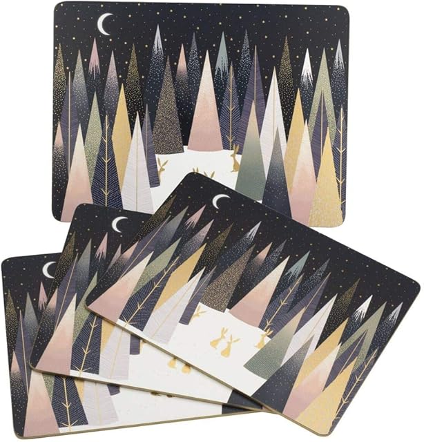 Portmeirion Pimpernel Sara Miller Forest Pines Christmas Placemats Set of 4