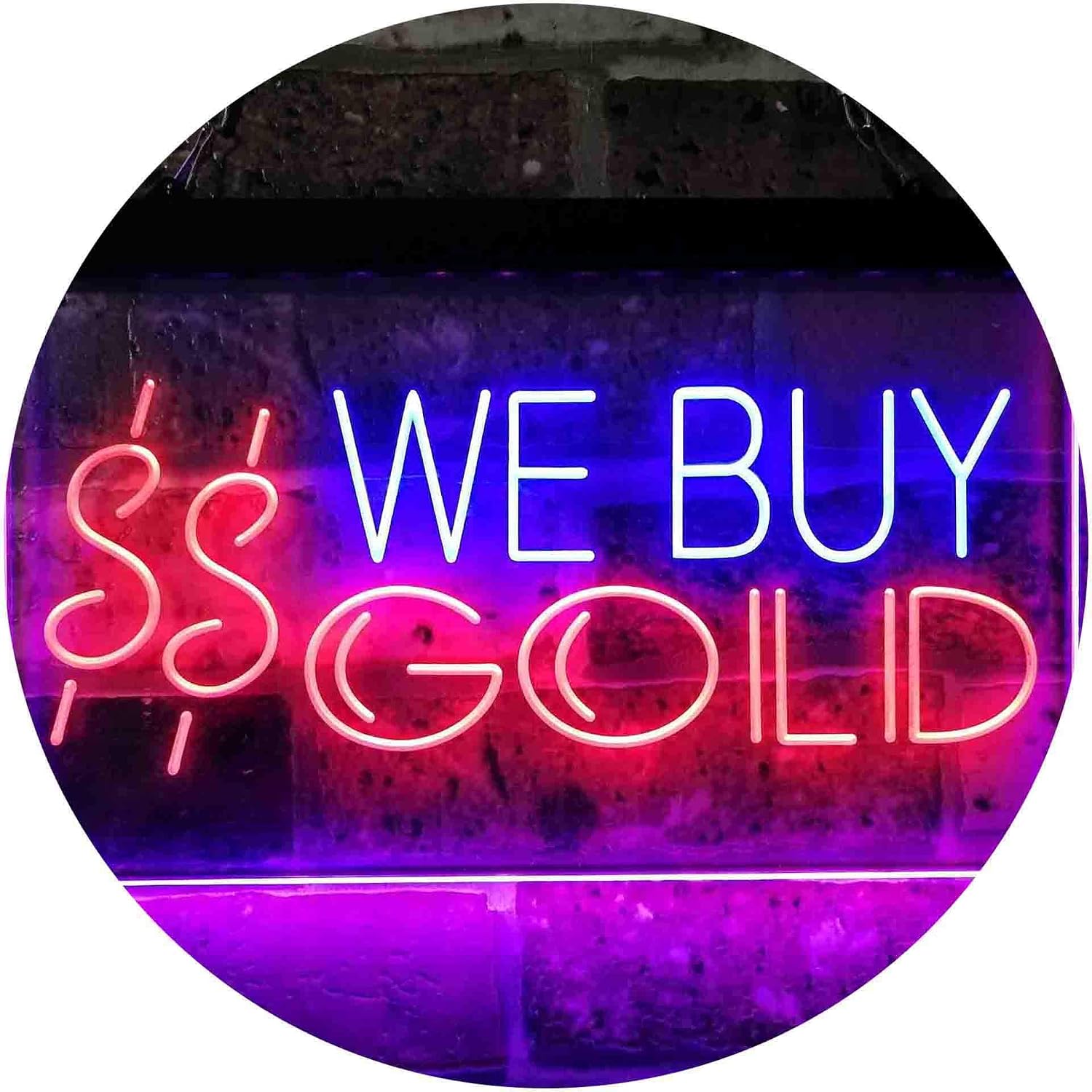 ADVPRO We Buy Gold Dual Color LED Neon Sign Blue & Red 16 x 12 Inches st6s43-i3943-br