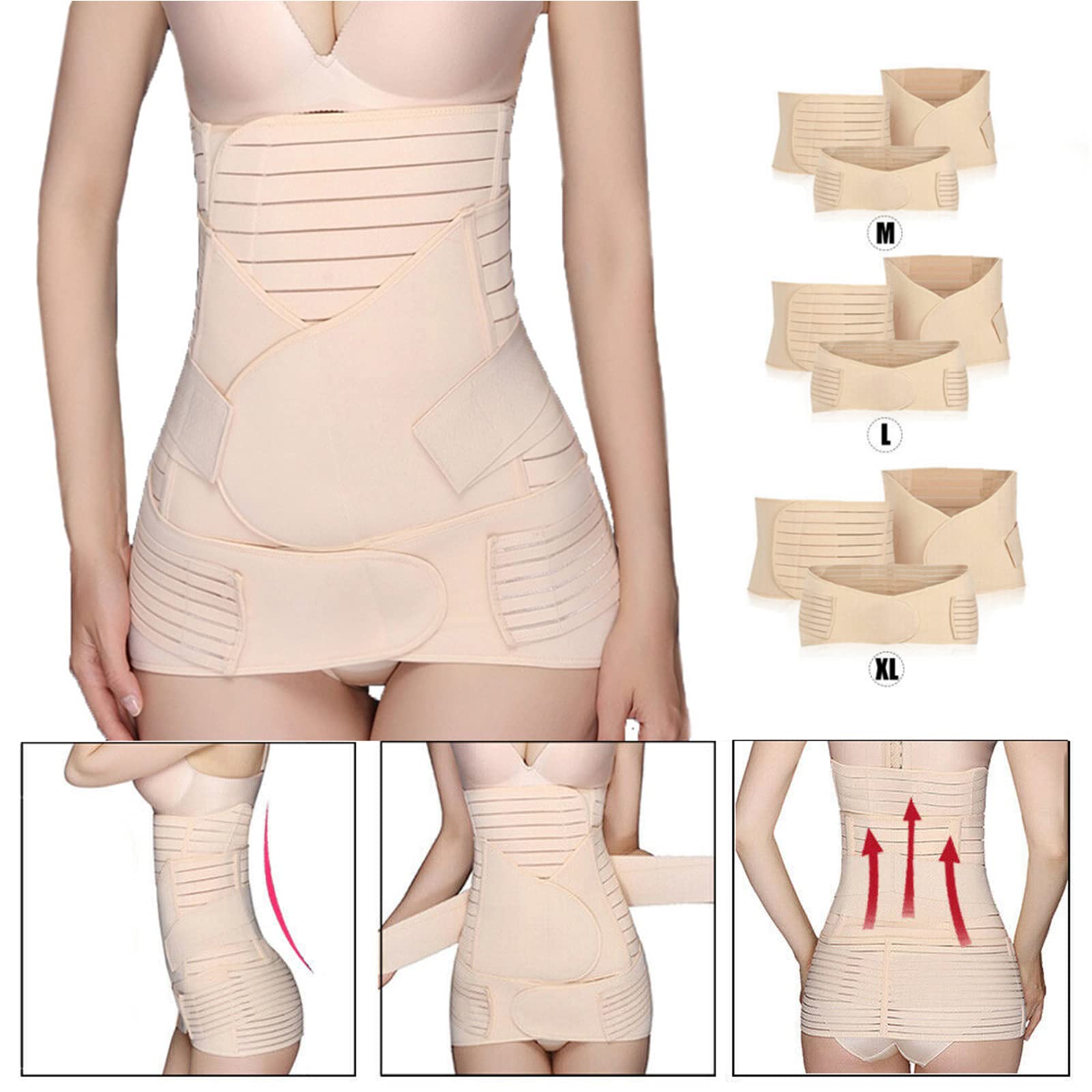 3-in-1 postpartum riem voor dames, recovery buik/taille/bekkenriem