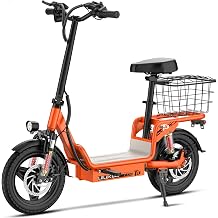 Electric Scooter, 30 Mph, Up to 30 Miles Range, 14" Tires, Dual Suspension & Braking, Folding E Scooter for Adults with Seat, 330lbs Max Load, E Scooter with Basket for Grocery