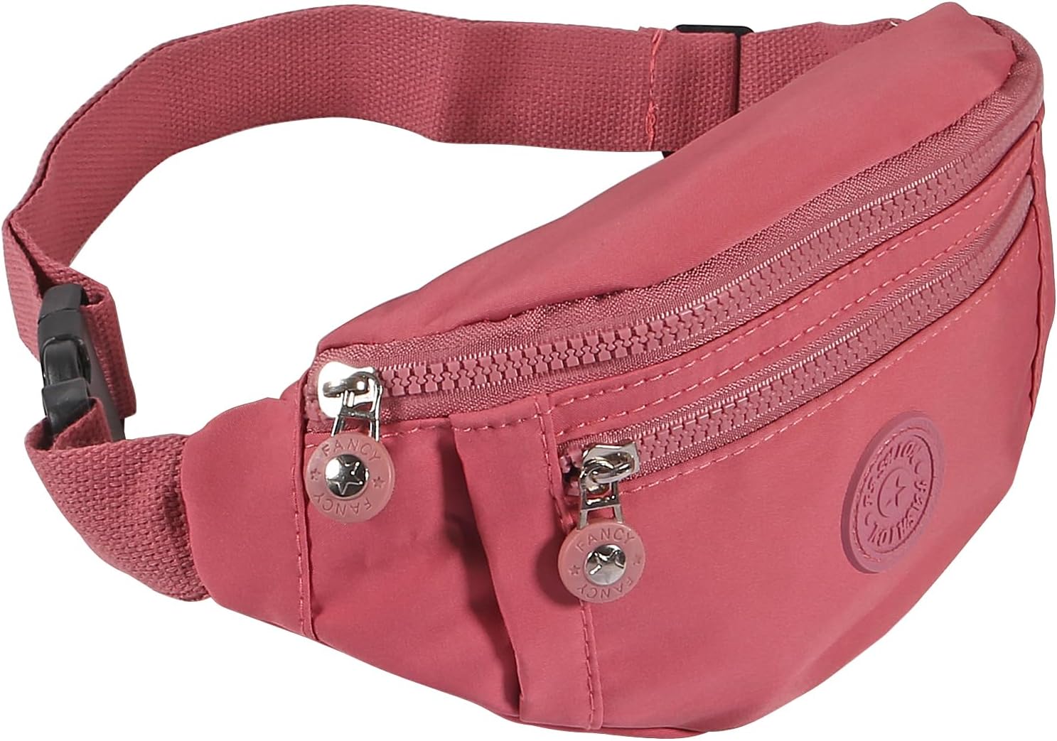 Large Crossbody Fanny Pack with 3-Zipper Pockets,Gifts for Enjoy Sports Festival Workout Traveling Running Casual Hands-Free Wallets Waist Pack Phone Bag Fits All Phones (Pink) - Image 2