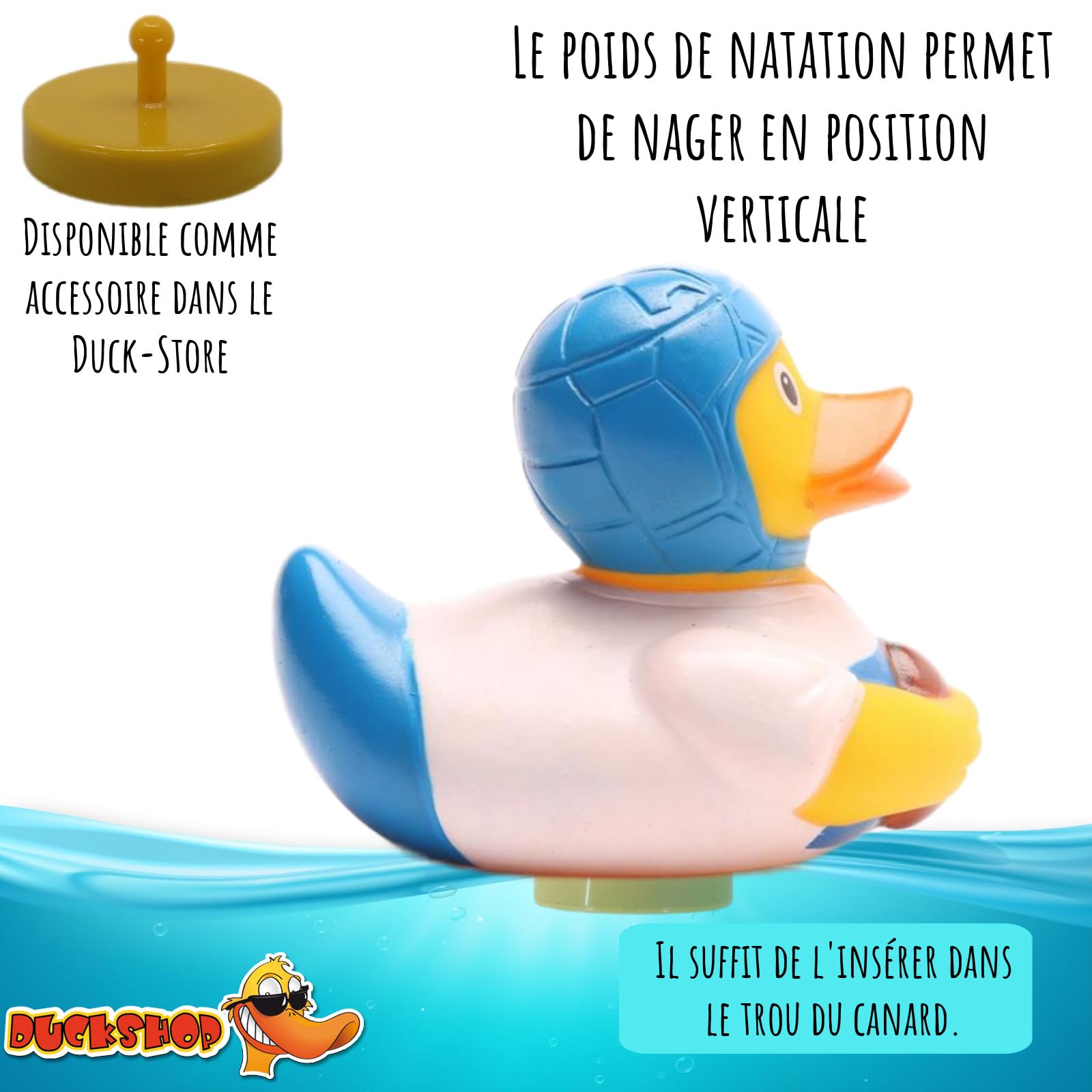 Canard de bain poney I couineur I L 9 cm I avec porte-clés de