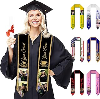 Custom Graduation Stole Class of 2025 Personalized Congratulations Sash with Photo Name Customized Graduation Gifts 72In
