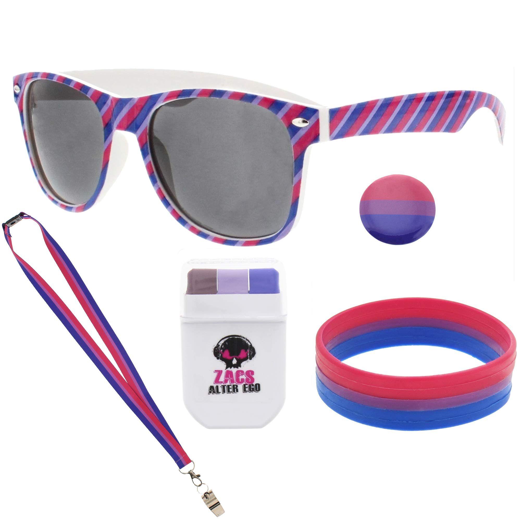Zac's Alter Ego Gay Pride Festival 5 Piece Bisexual Colours Accessory Kit - Equaltiy