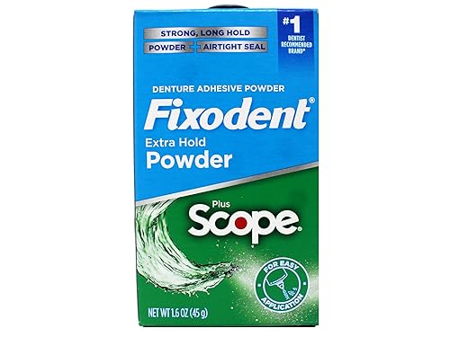 Miniatura 3 de Fixodent Polvo adhesivo para prótesis, extra fuerte, más alcance, fuerte, polvo de retención larga, sello hermético, 1.6 onzas, paquete de 3