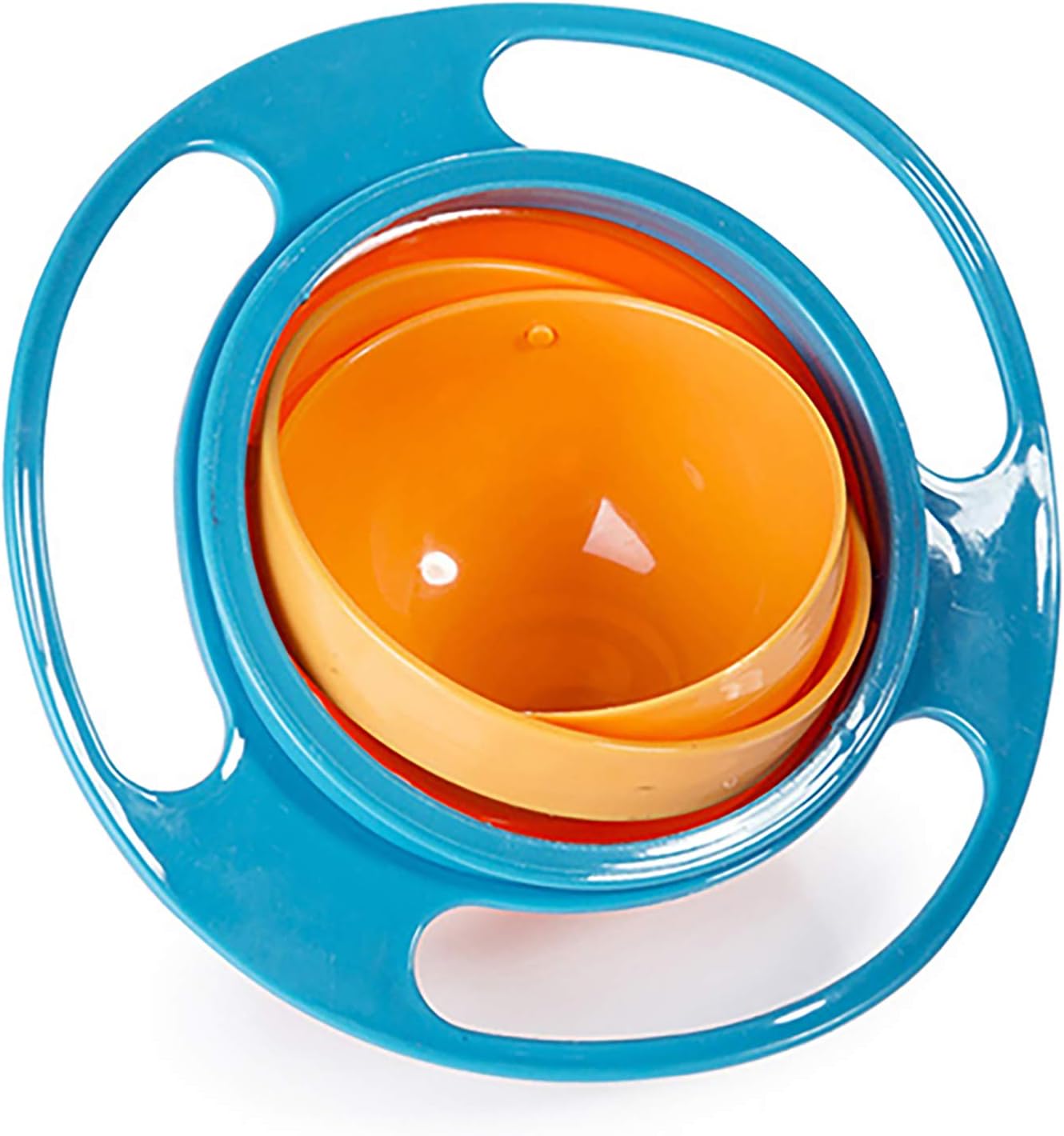 Eazy Kids Gyro Bowl | 360 Degree Rotation | Spill Resistant | With Lid | Toddler Baby Kids Children | Green