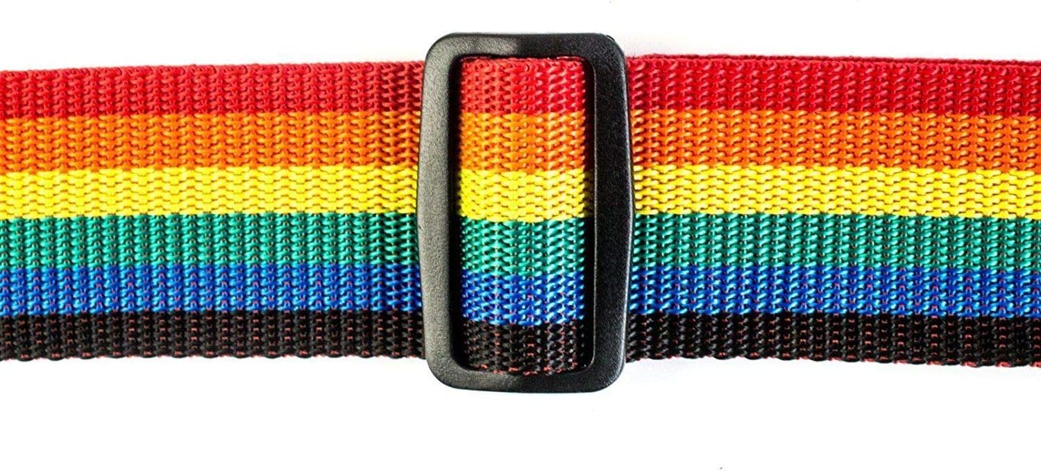 Vtar Vegan Guitar Strap, Electric Acoustic Bass & 6 Free Pics (Rainbow)