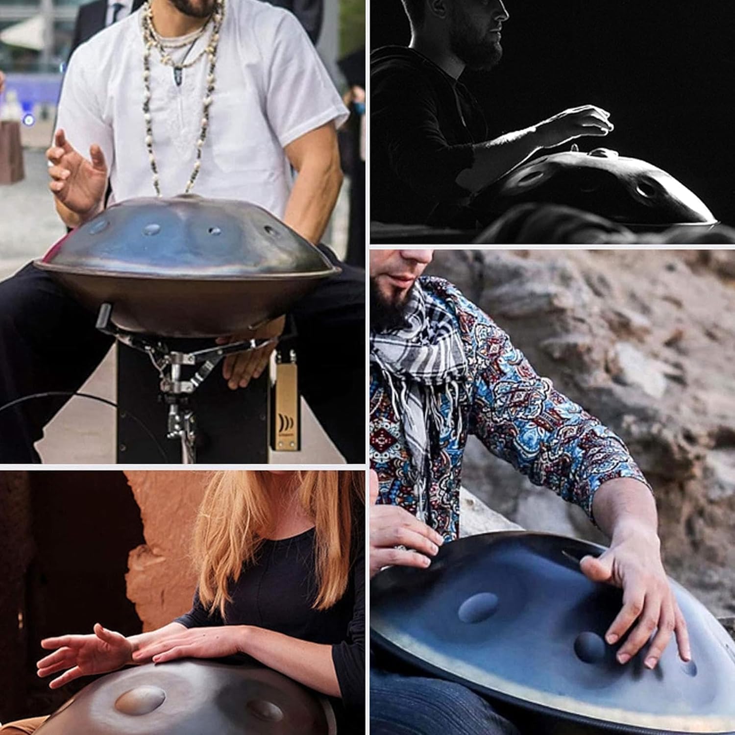 Tamburo manuale a 9 note, in re minore da 440 Hz, in acciaio, con borsa per il trasporto, supporto e mazzuole, per la guarigione del suono, la meditazione, lo yoga