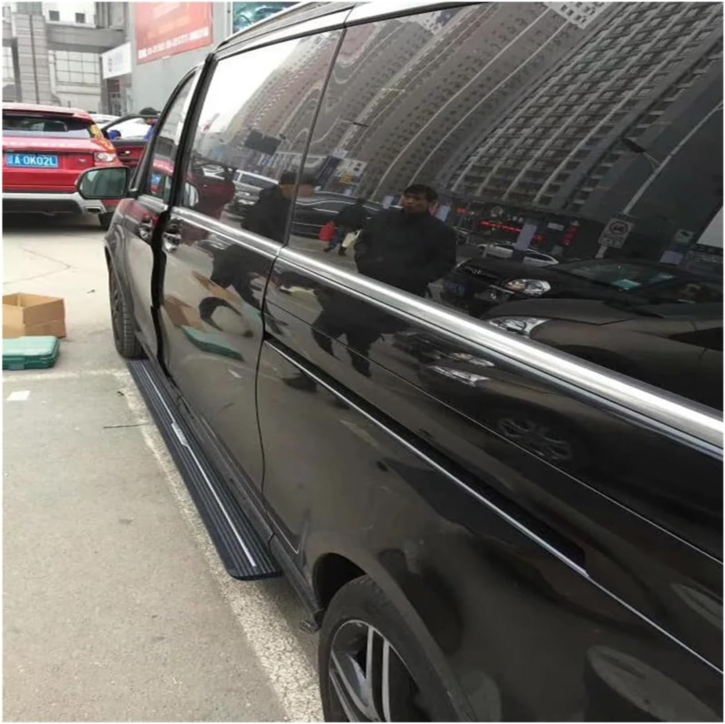 Electric Side Step Running Board Nerf Bar Compatible for Benz V Class V260 VITO Valente,Intelligent Scalable(with Three Lights)