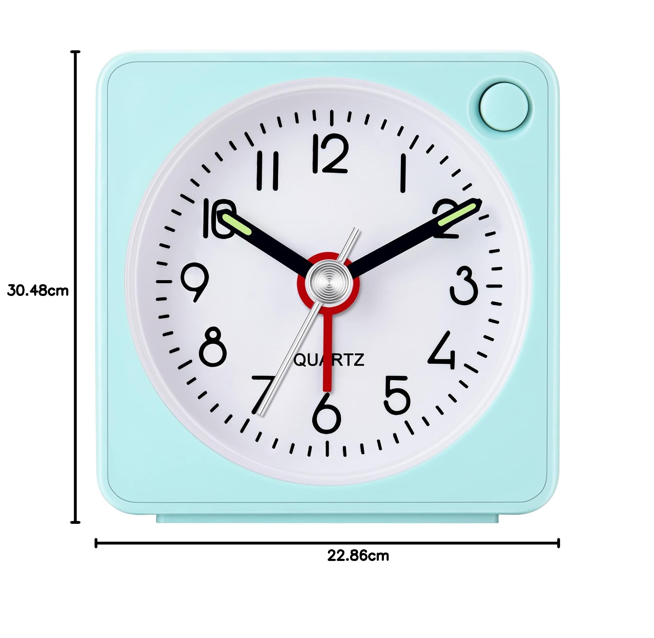 Reisewecker, analog, 5,7 cm, ultrakleine Uhr mit Schlummerfunktion und Lichtfunktion, super leise, nicht tickend, batteriebetrieben, einfache Einstellung (grün)