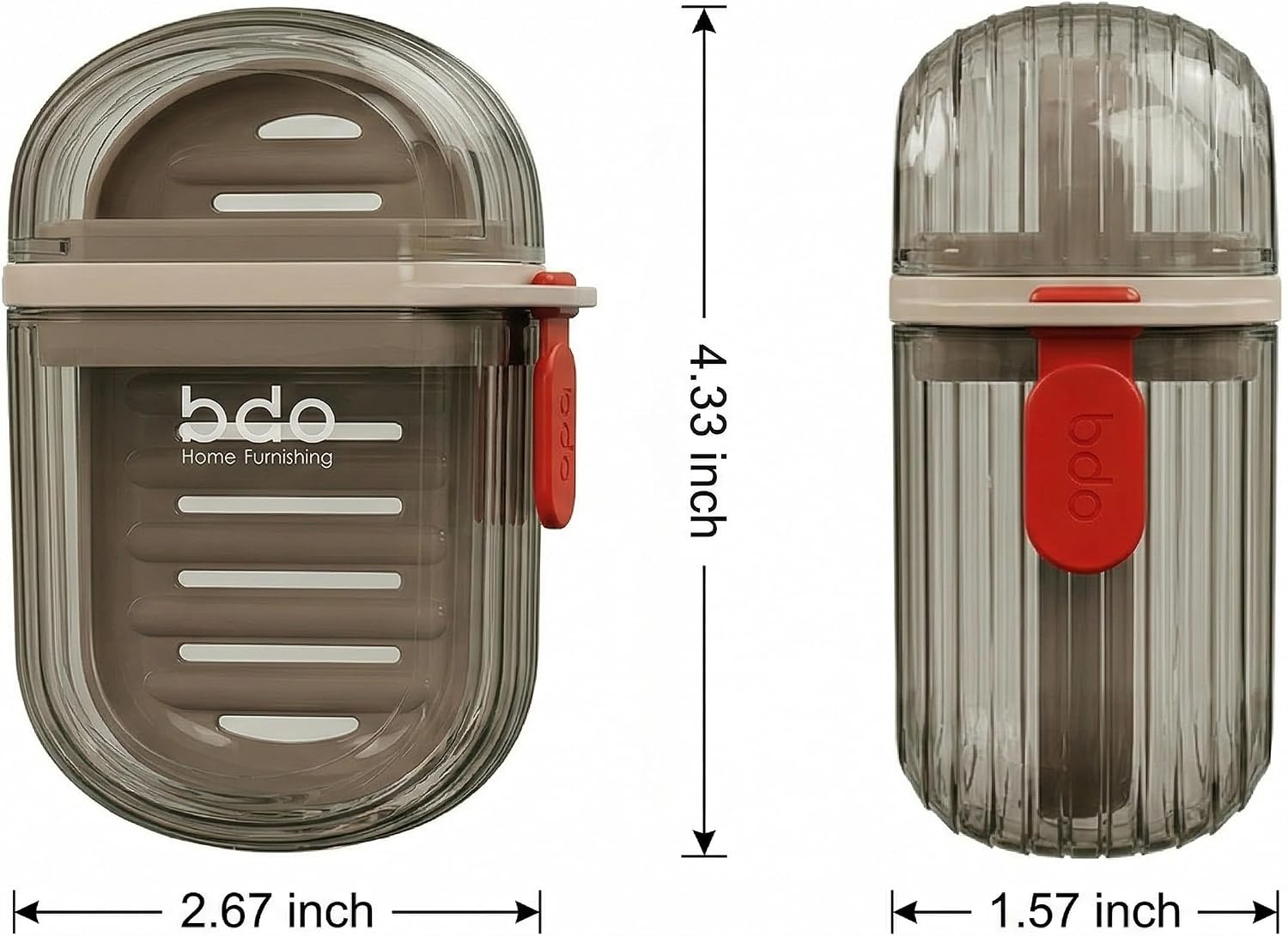 Home Furnishing Travel Soap Dish with Double Layer, Airtight Portable, Stylish Storage Box