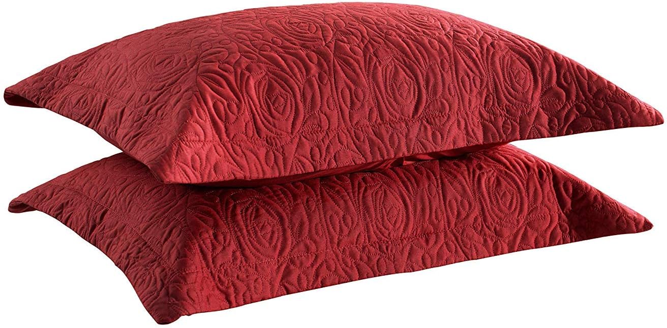 MarCielo 2 Pack Pillow Shams (20"X26"(Standard), Red)