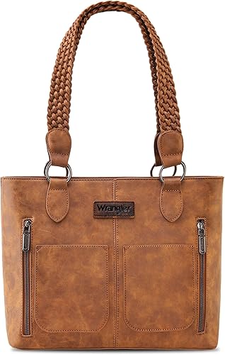 Wrangler Bolso de mano desgastado para mujer, bolso occidental con múltiples bolsillos, bolso de mano y bolso de hombro