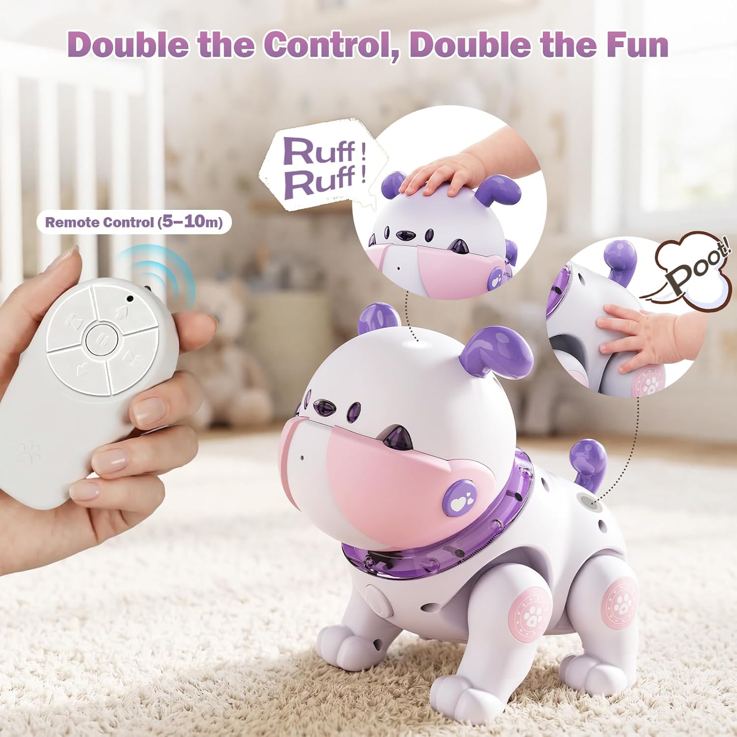 Baby Toys for 6-12 Months: Musical Crawling Dog Toy with Dancing, Recording & Lights, First Birthday Gift for Boys & Girls, Tummy Time Sensory Toy for Toddlers 1-3