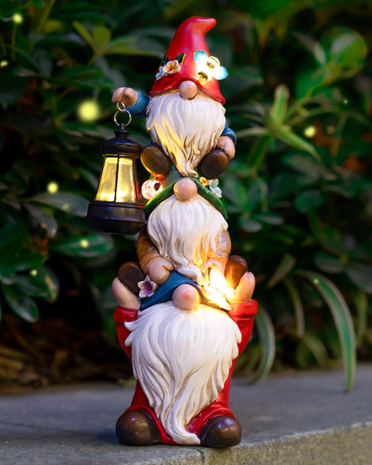 twinbling Triple Gnome with Solar Light